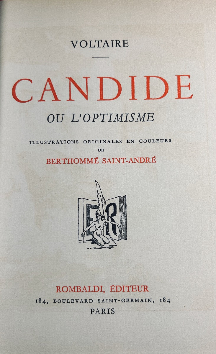 Voltaire - Candide Ou l'Optimisme. Rombaldi, 1939, With A Frontispiece By Bertommé Saint-andré.-photo-4