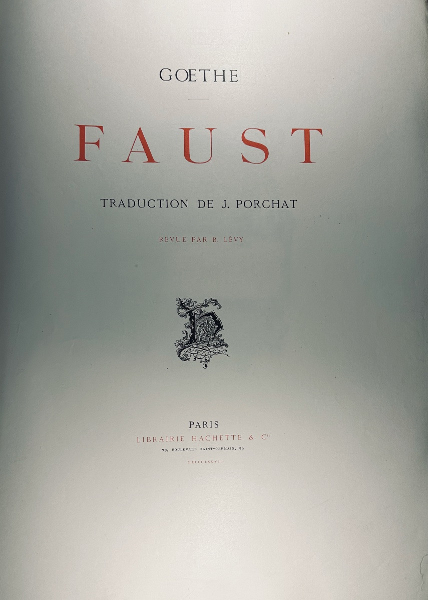 GOETHE - Faust. Hachette, 1878. Illustrations de Sandor Liezen-Mayer. Exemplaire n°1, chemise.-photo-2