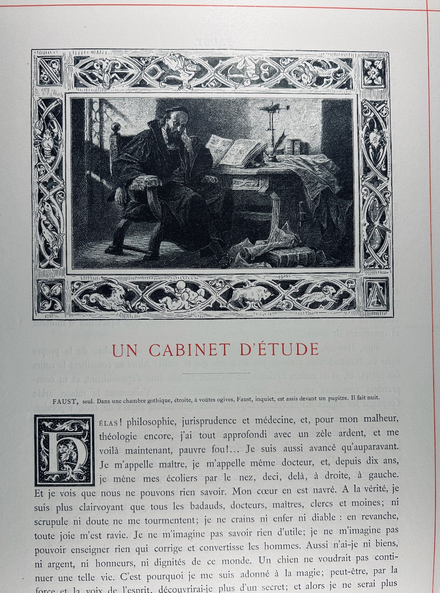 GOETHE - Faust. Hachette, 1878. Illustrations de Sandor Liezen-Mayer. Exemplaire n°1, chemise.-photo-4