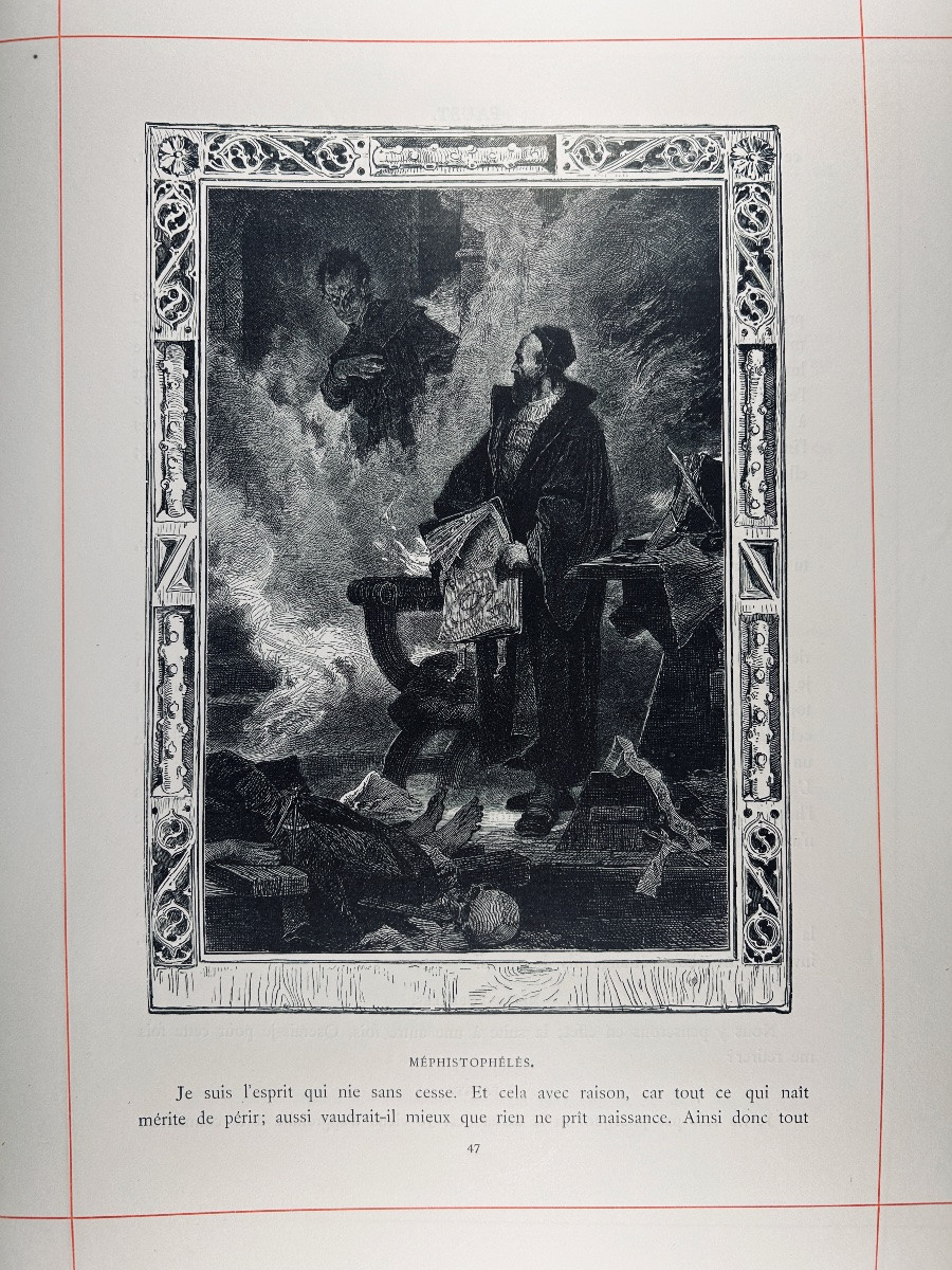 GOETHE - Faust. Hachette, 1878. Illustrations de Sandor Liezen-Mayer. Exemplaire n°1, chemise.-photo-4