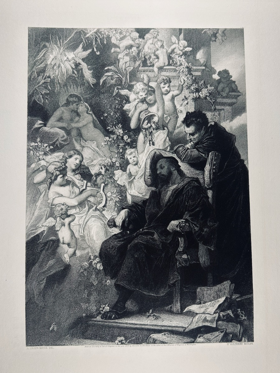 GOETHE - Faust. Hachette, 1878. Illustrations de Sandor Liezen-Mayer. Exemplaire n°1, chemise.-photo-5