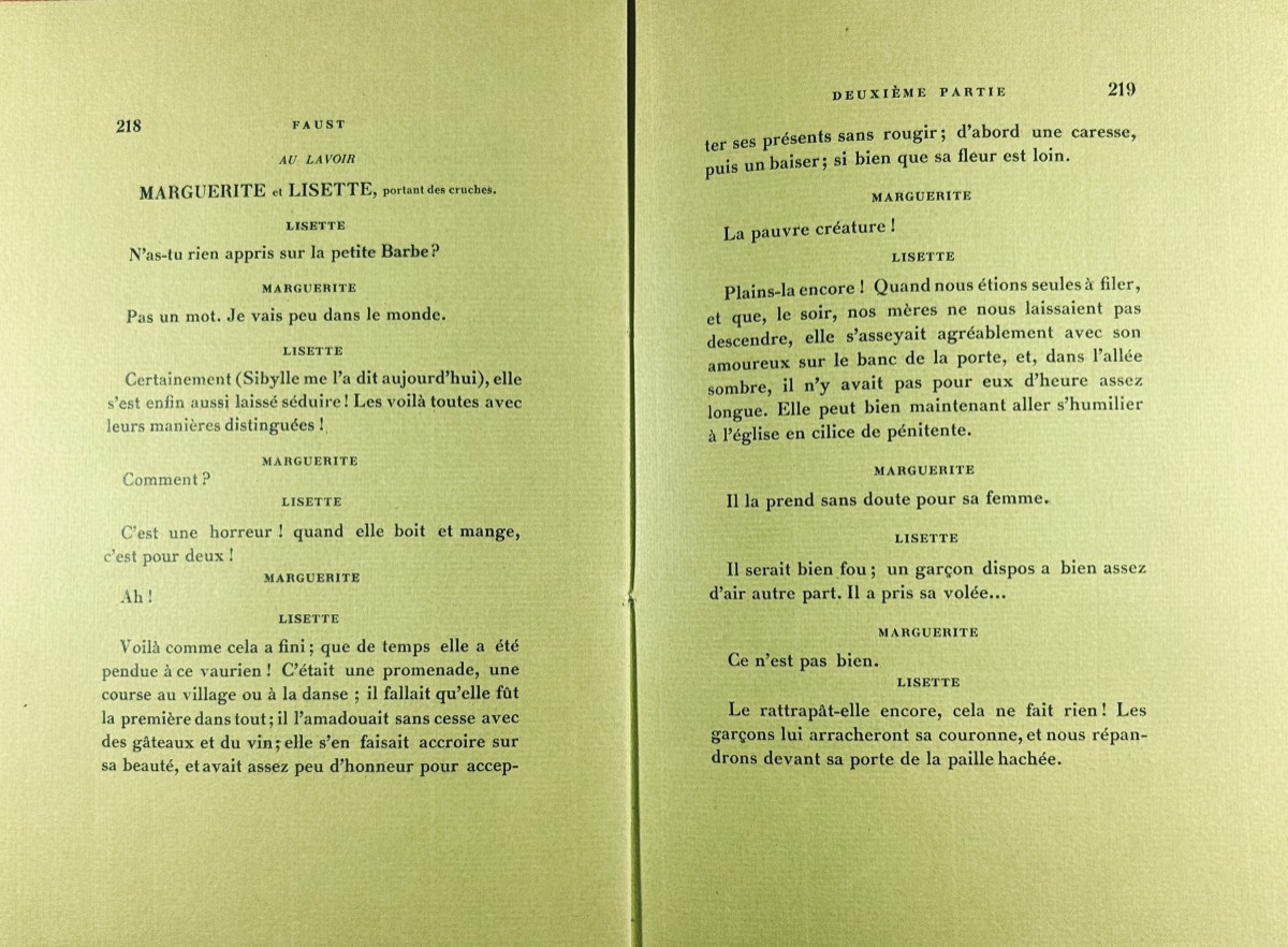Goethe - Faust And The Second Faust. Georges Crès Et Cie, 1913, On Almond Green Rives Paper.-photo-7