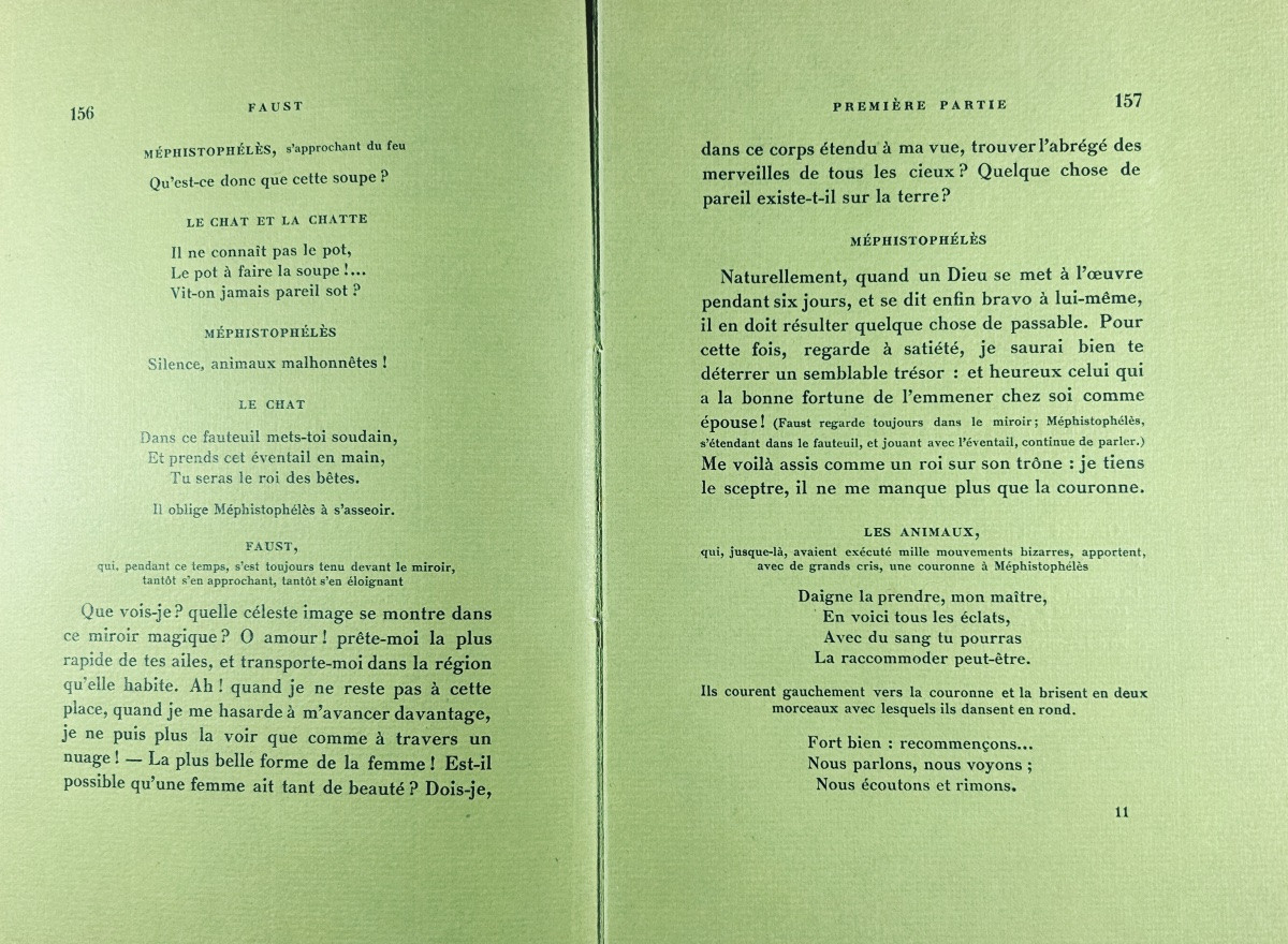 Goethe - Faust And The Second Faust. Georges Crès Et Cie, 1913, On Almond Green Rives Paper.-photo-8