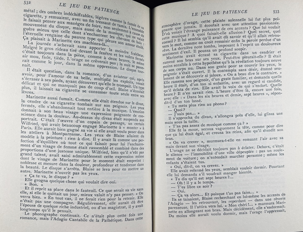 GUILLOUX (Louis) - Le Jeu de patience. Gallimard, 1949, cartonnage de Mario Prassinos.-photo-8