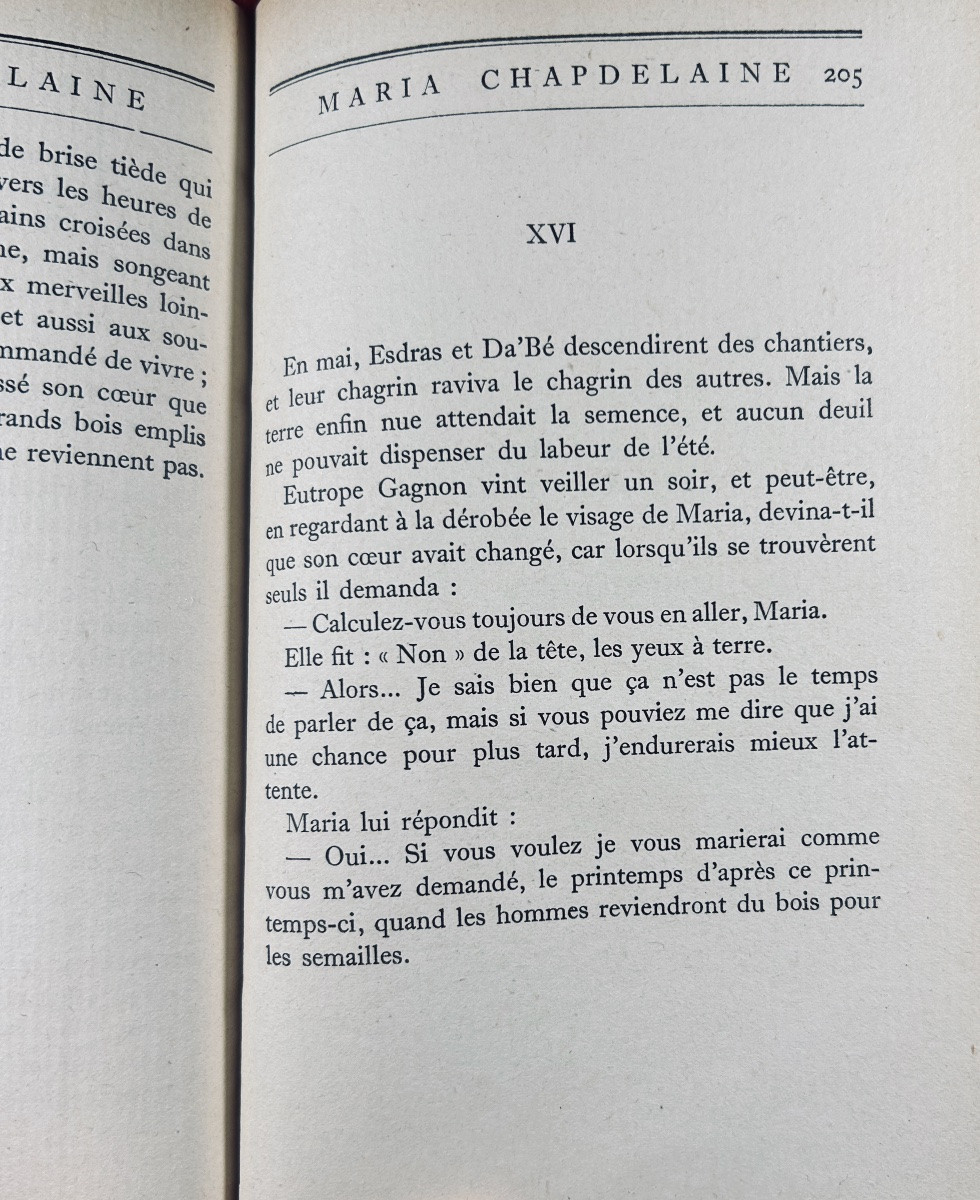 HÉMON - Maria Chapdelaine, récit du canada français. Grasset, 1924, belle reliure demi-maroquin-photo-3