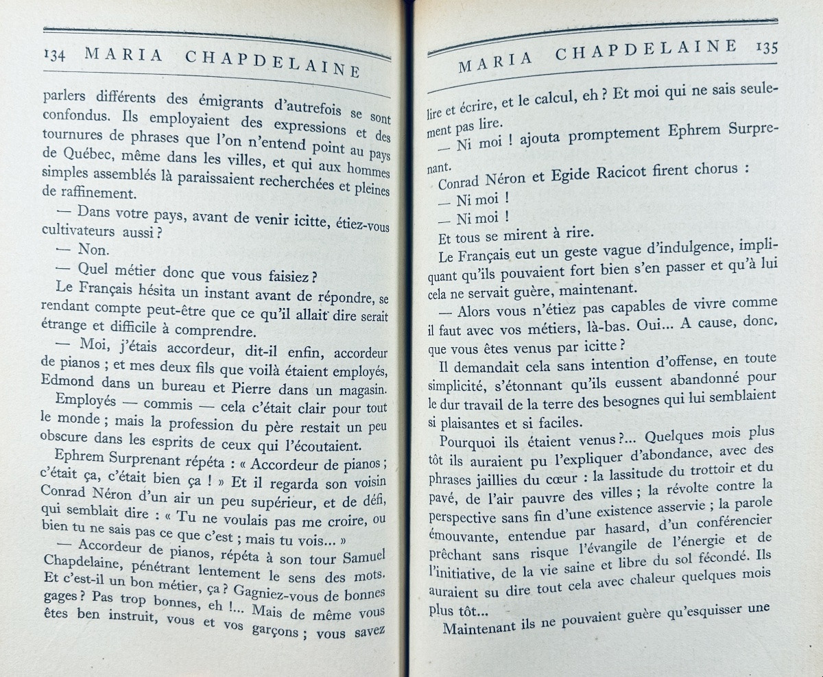 HÉMON - Maria Chapdelaine, récit du canada français. Grasset, 1924, belle reliure demi-maroquin-photo-4
