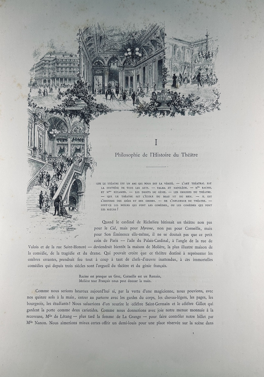 Houssaye - La Comédie Française 1680-1880. Ludovic Baschet, 1880, Publisher's Red Hardback.-photo-3