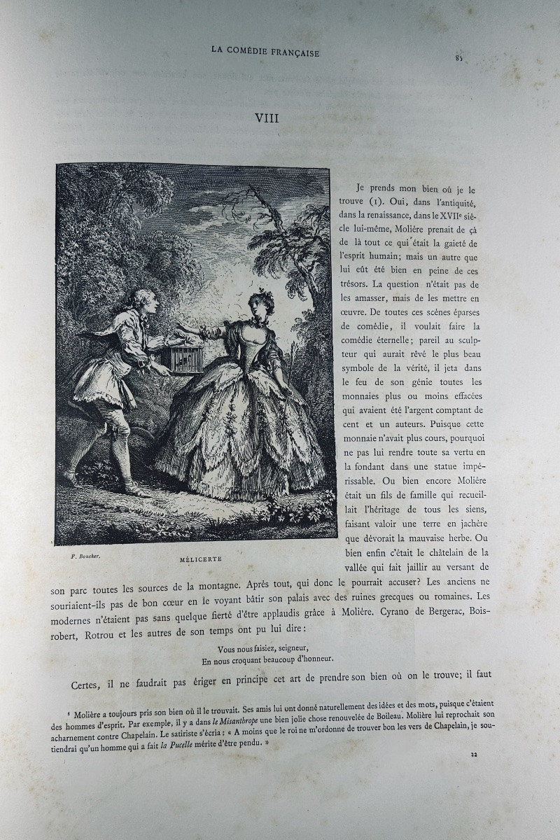 Houssaye - La Comédie Française 1680-1880. Ludovic Baschet, 1880, Publisher's Red Hardback.-photo-3