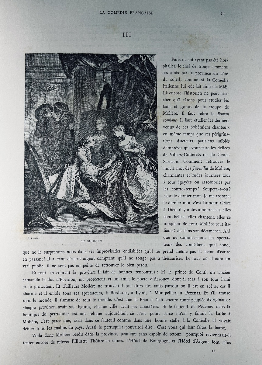 Houssaye - La Comédie Française 1680-1880. Ludovic Baschet, 1880, Publisher's Red Hardback.-photo-8