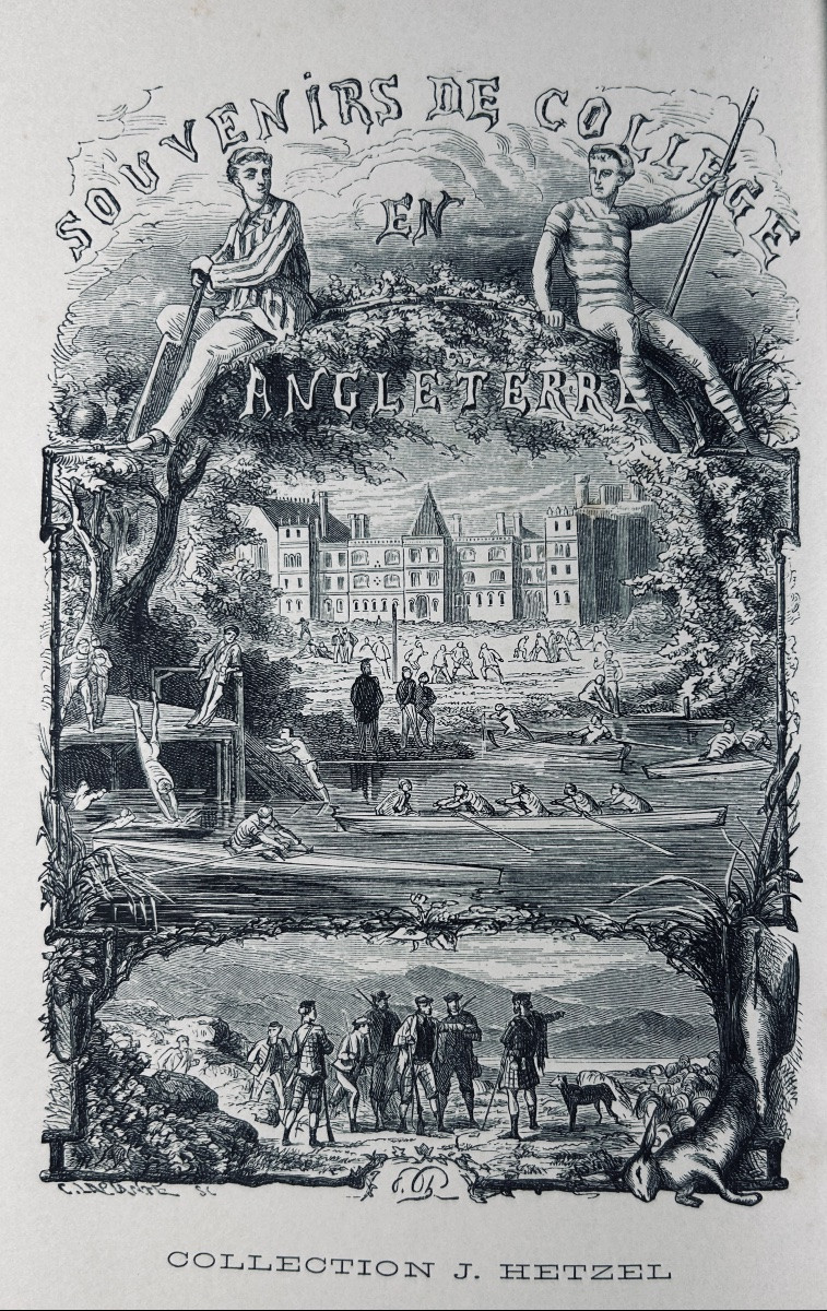 LAURIE (André) - La Vie de collège en Angleterre. Hetzel, vers 1860, cartonnage d'éditeur.-photo-2