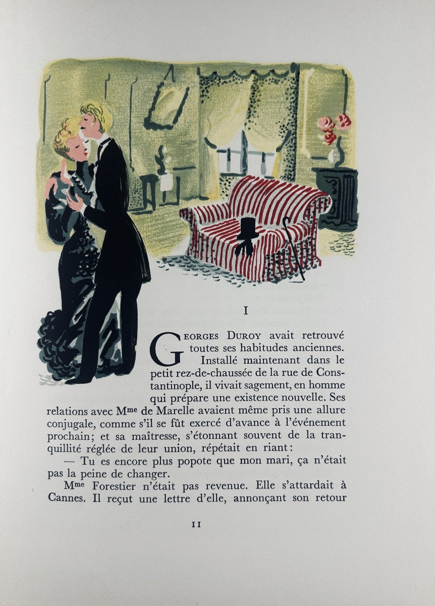 [MACLÈS]  MAUPASSANT (Guy de) - Bel-ami. Éditions de Cluny, 1947, exemplaire numéroté.-photo-4