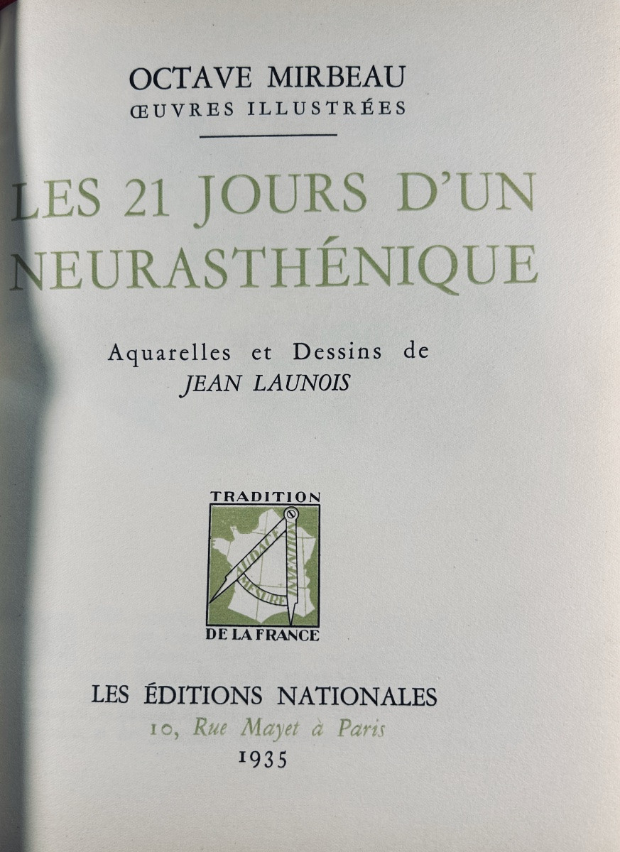 MIRBEAU - Les 21 jours d'un neurasthénique. Éditions Nationales, 1935, illustrations de LAUNOIS-photo-2
