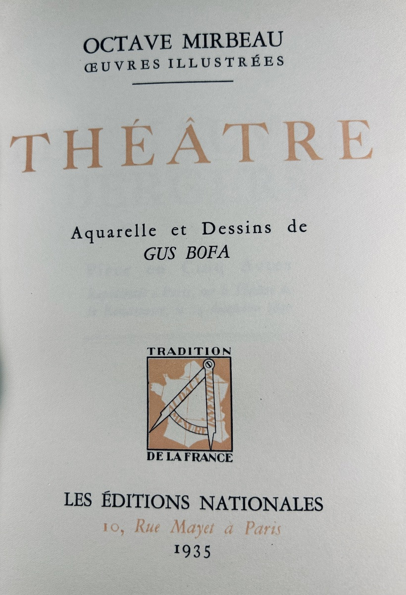 MIRBEAU (Octave) - Théâtre. Éditions Nationales, 1935, illustré par Gus Bofa. -photo-2