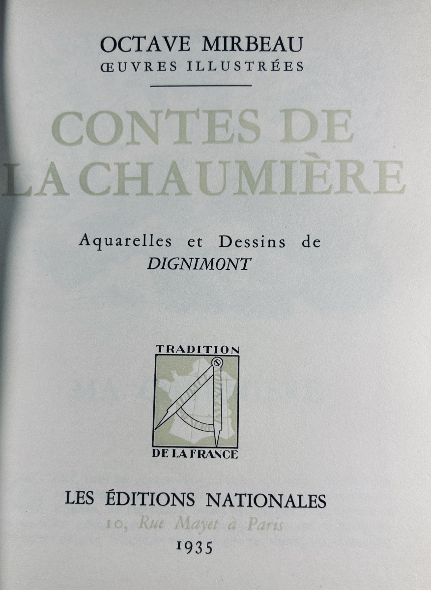 [dignimont] Mirbeau (octave) - Contes De La Chaumières. éditions Nationales, 1935.-photo-2