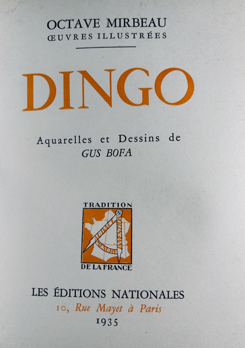 [BOFA]  MIRBEAU (Octave) - Dingo. Éditions Nationales, 1935, illustrations de Gus Bofa.-photo-2