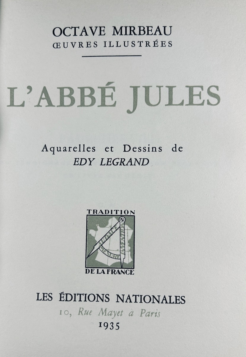 [LEGRAND] MIRBEAU (Octave) - L'Abbe Jules. Éditions Nationales, 1935, belle reliure.-photo-2