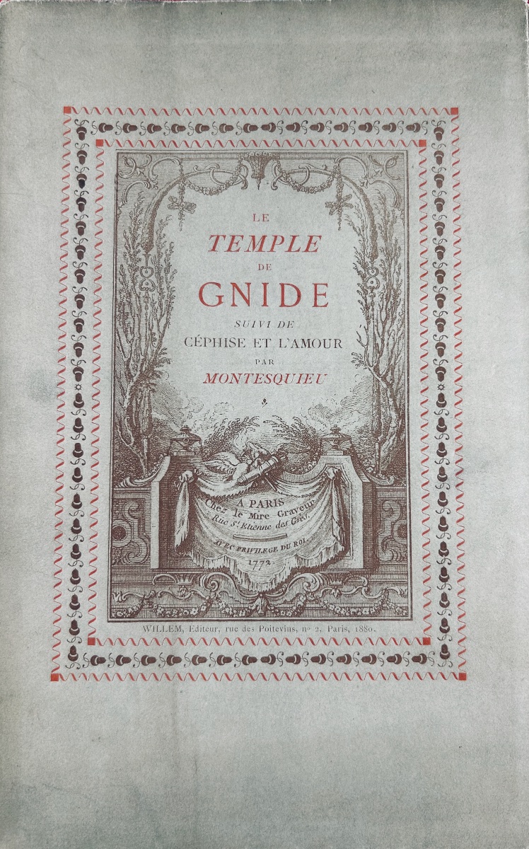 MONTESQUIEU - Le temple de Gnide suivi de Cephise et l'amour. Willem, 1879, illustré par Eisen.-photo-4