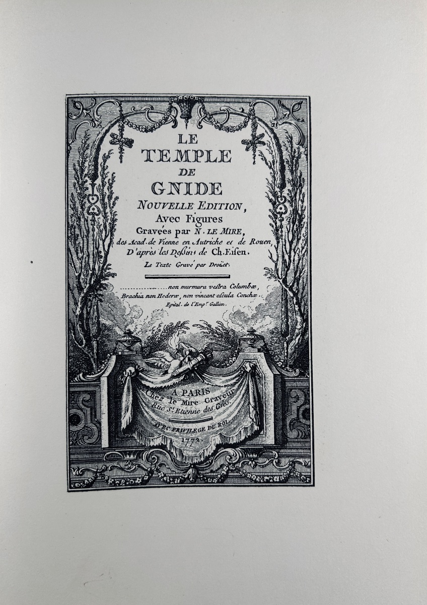 MONTESQUIEU - Le temple de Gnide suivi de Cephise et l'amour. Willem, 1879, illustré par Eisen.-photo-2