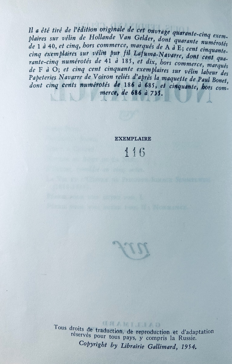 Céline (louis-ferdinand) - Féérie Pour Une Autre Fois, Ii. Normance. 1954, First Edition.-photo-1