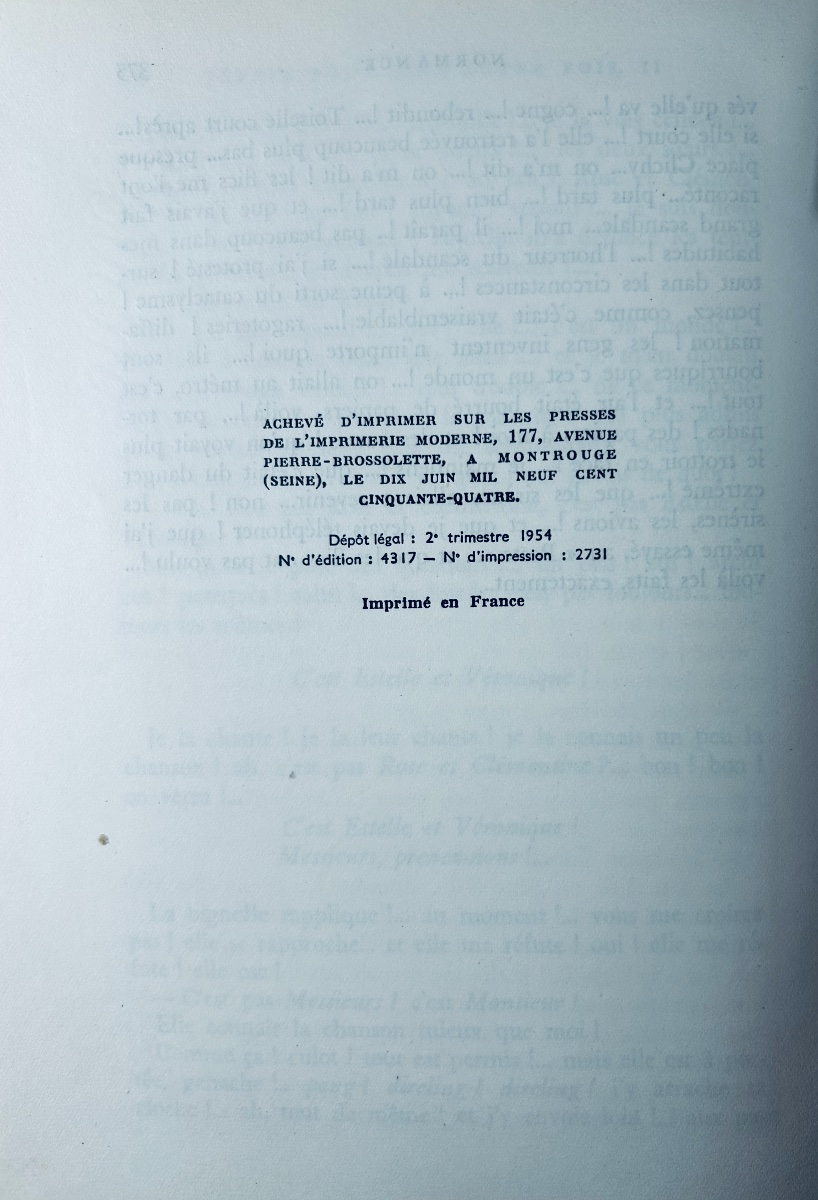 Céline (louis-ferdinand) - Féérie Pour Une Autre Fois, Ii. Normance. 1954, First Edition.-photo-3