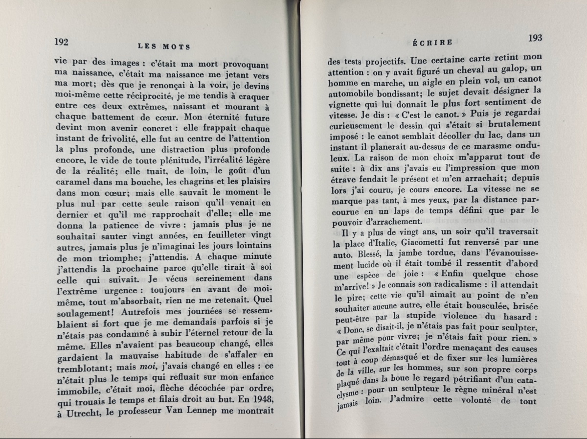 SARTRE (Jean-Paul) - Les mots. Paris, Gallimard, 1964, édition originale numérotée, bel état.-photo-7