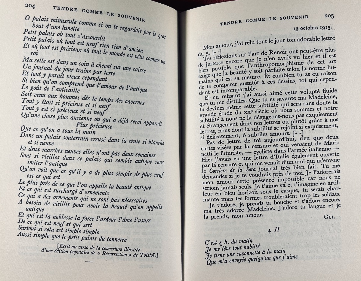 Apollinaire (guillaume) - Tendre Comme Le Souvenir. Gallimard, 1952, Hardback By Paul Bonet.-photo-3