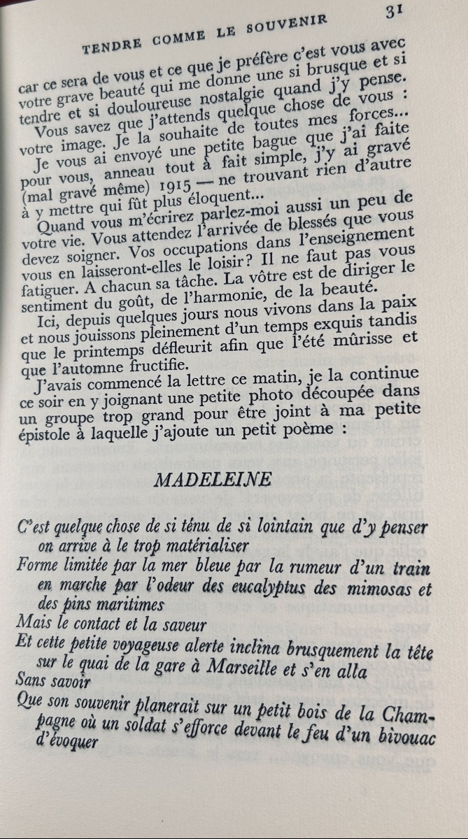 Apollinaire (guillaume) - Tendre Comme Le Souvenir. Gallimard, 1952, Hardback By Paul Bonet.-photo-5