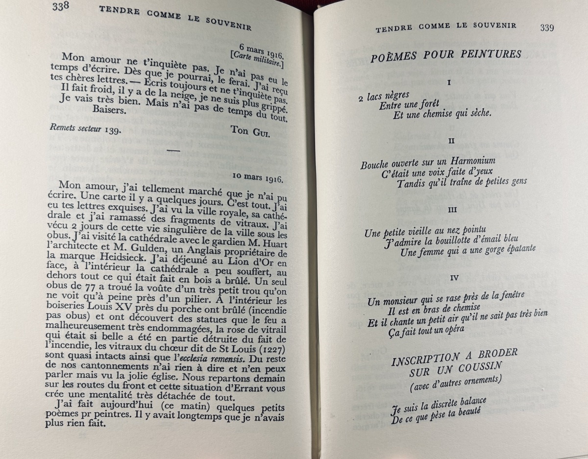 Apollinaire (guillaume) - Tendre Comme Le Souvenir. Gallimard, 1952, Hardback By Paul Bonet.-photo-8