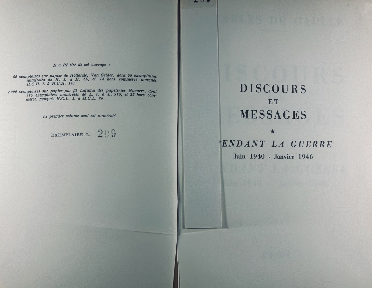De Gaulle - Speeches And Messages, 1940–1969. Plon, 1970, Paperback, 5 Volumes, First Edition.-photo-3
