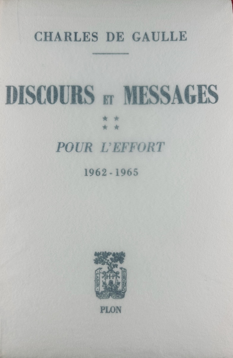 De Gaulle - Speeches And Messages, 1940–1969. Plon, 1970, Paperback, 5 Volumes, First Edition.-photo-7