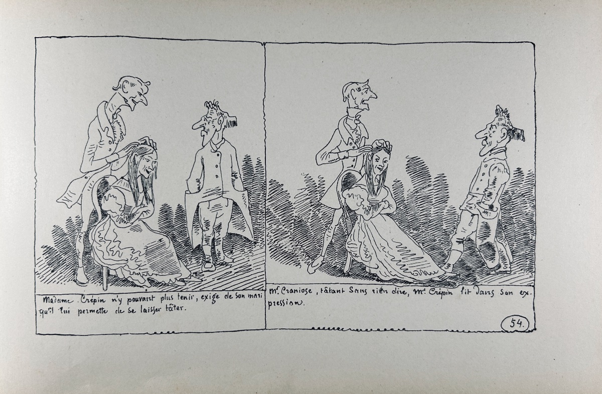 Töpffer (rodolphe) - The Story Of Mr. Crépin. Dufrenoy Press, 1850, Publisher's Hardcover.-photo-3