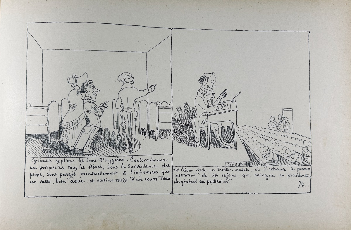 Töpffer (rodolphe) - The Story Of Mr. Crépin. Dufrenoy Press, 1850, Publisher's Hardcover.-photo-6