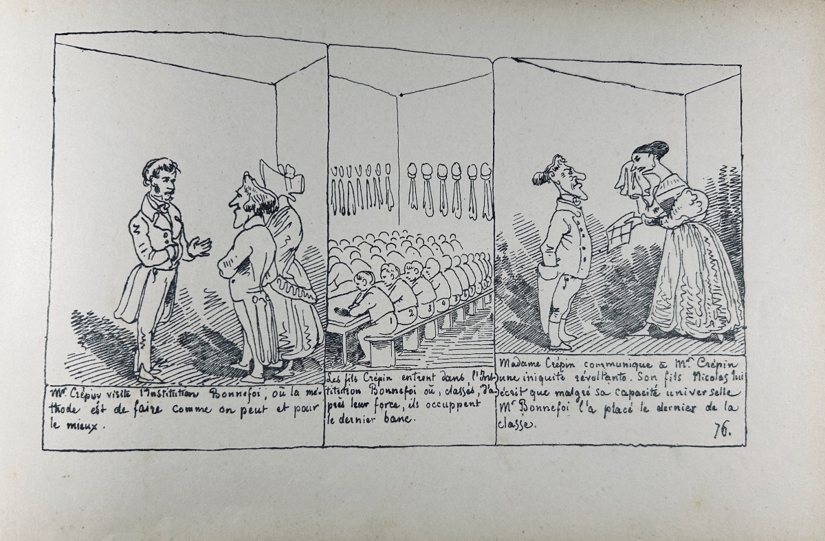 Töpffer (rodolphe) - The Story Of Mr. Crépin. Dufrenoy Press, 1850, Publisher's Hardcover.-photo-7