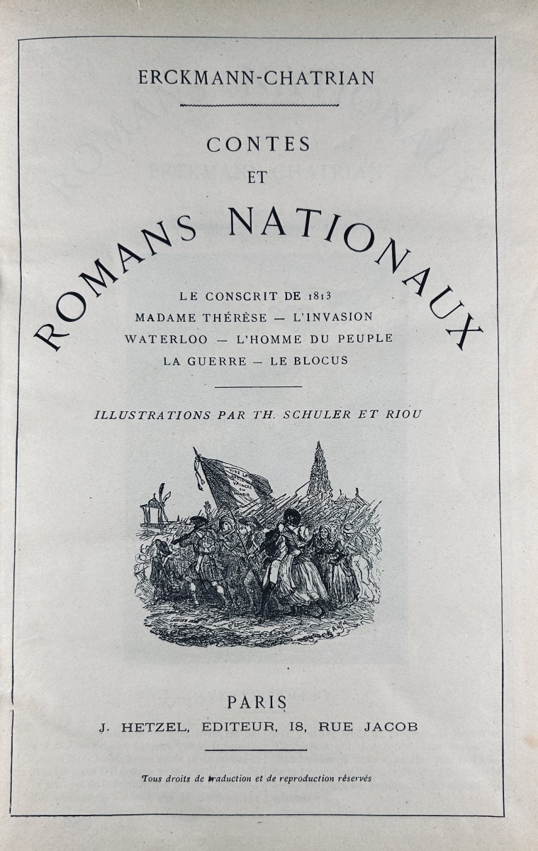 ERCKMANN-CHATRIAN - Contes et romans nationaux et populaires. Hetzel, vers 1870, cartonnage.-photo-2