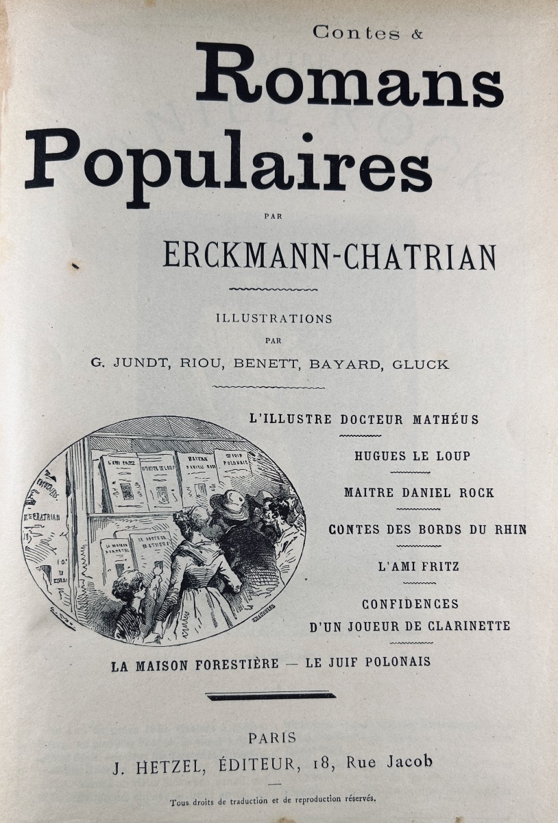 ERCKMANN-CHATRIAN - Contes et romans populaires. Hetzel, vers 1870, cartonnage d'éditeur.-photo-2