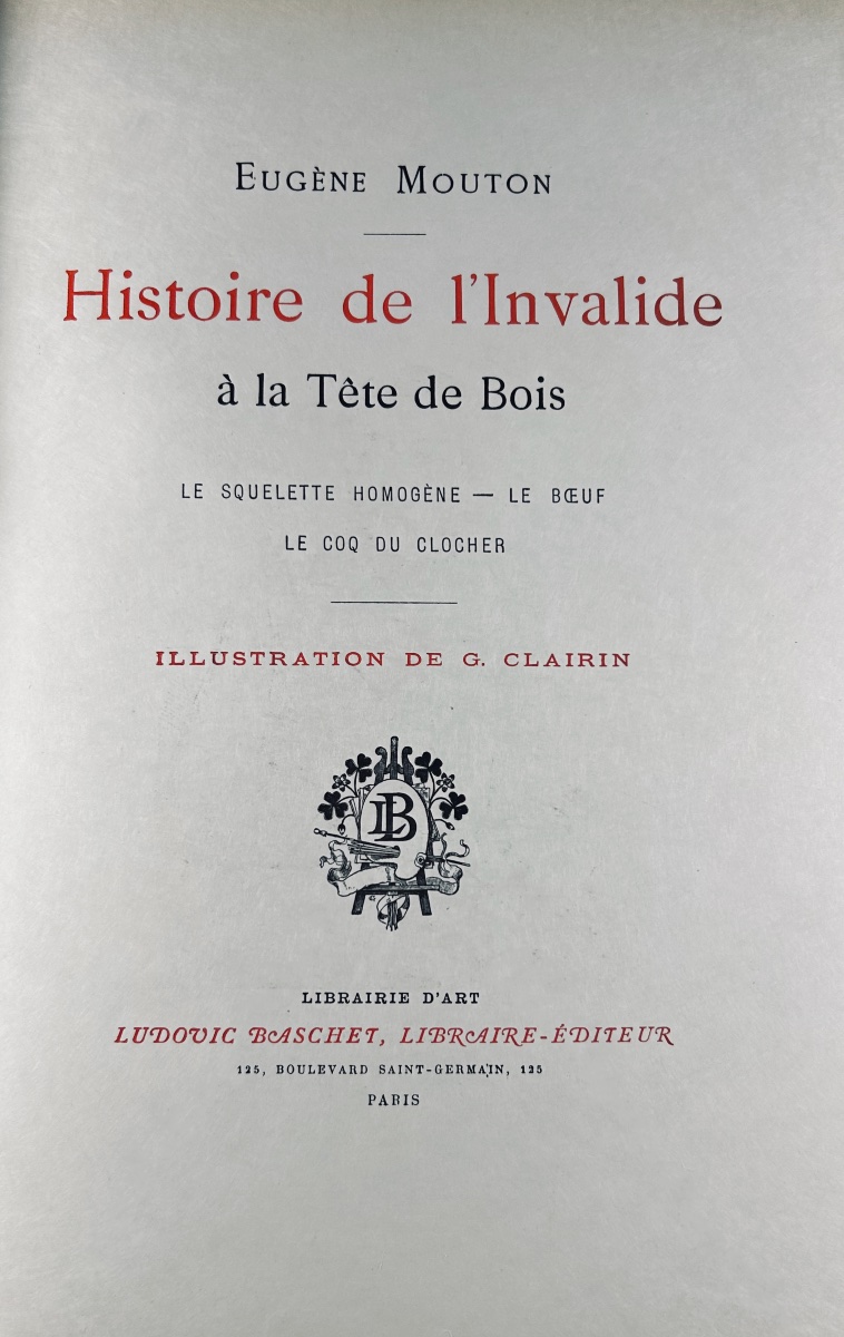 [CLAIRIN] - MOUTON - Histoire de l'invalide à la tête de bois. Basket, 1880, avec dessin.-photo-3