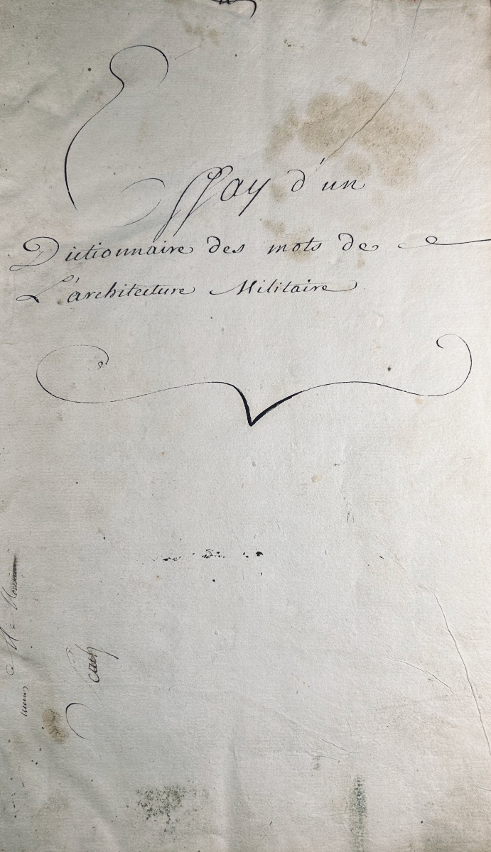 [MANUSCRIT] - Essay d'un dictionnaire des mots de l'architecture militaire...  Vers 1740.-photo-2