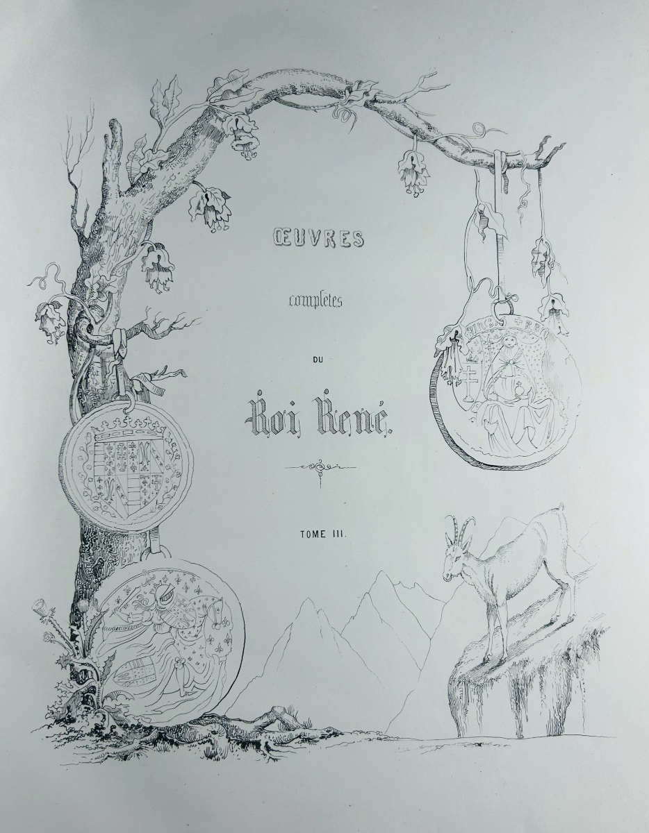 RENÉ D'ANJOU - Oeuvres complètes du Roi René. Angers, Cosnier & Lachèse, 1845, 4 volumes reliés-photo-6
