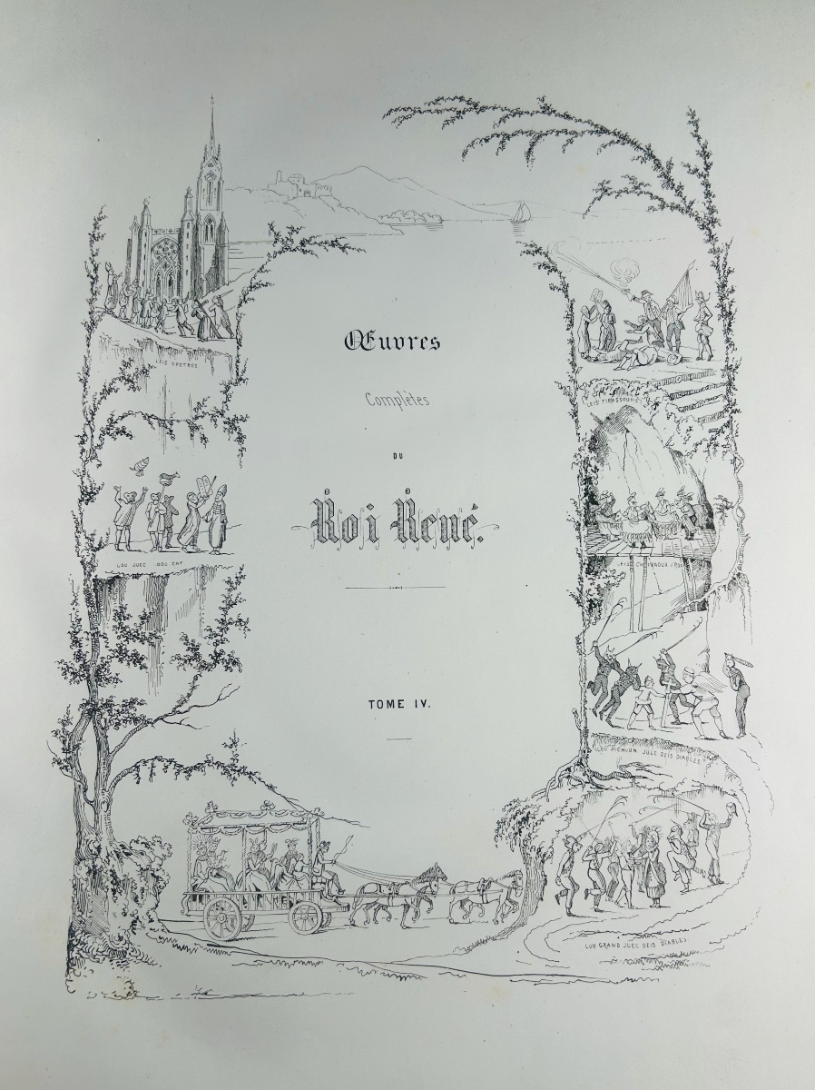 RENÉ D'ANJOU - Oeuvres complètes du Roi René. Angers, Cosnier & Lachèse, 1845, 4 volumes reliés-photo-7