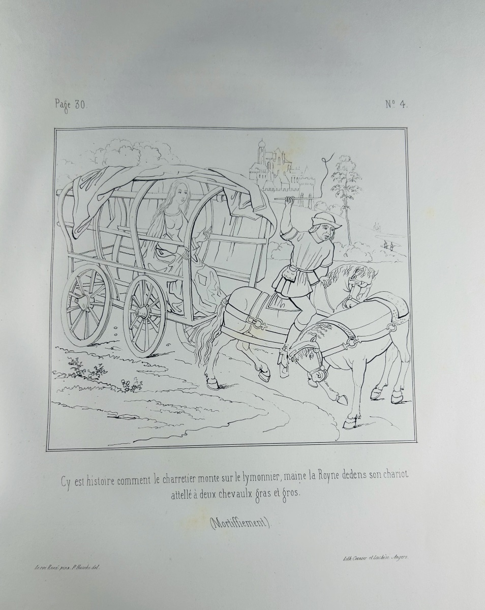 RENÉ D'ANJOU - Oeuvres complètes du Roi René. Angers, Cosnier & Lachèse, 1845, 4 volumes reliés-photo-8