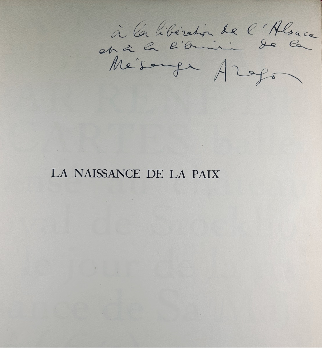 ARAGON - La naissance de la paix par René Descartes ballet. Bibliothèque Française, 1946.