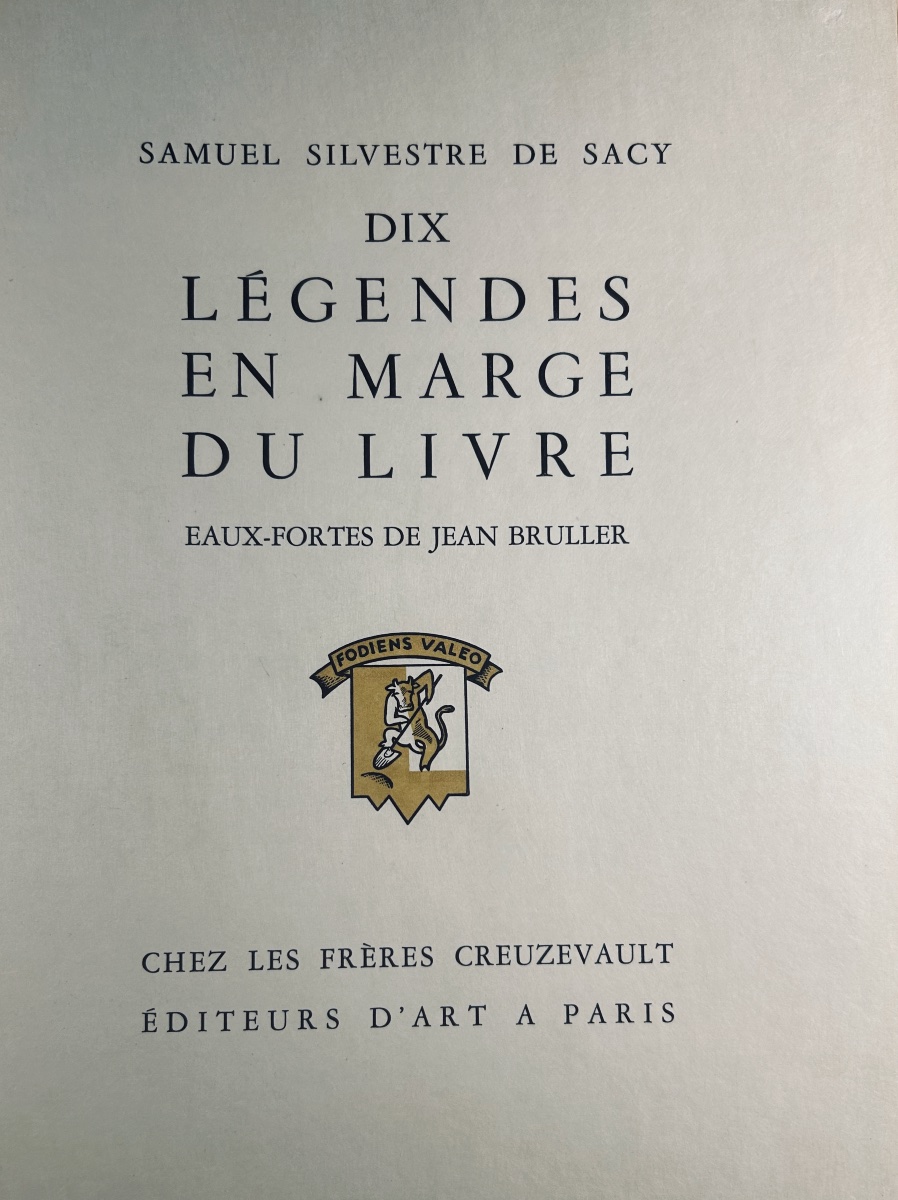 [VERCORS] - SACY (Sylvestre de) - Dix légendes en marge du livre. Creuzevaut, 1930, en feuilles-photo-3