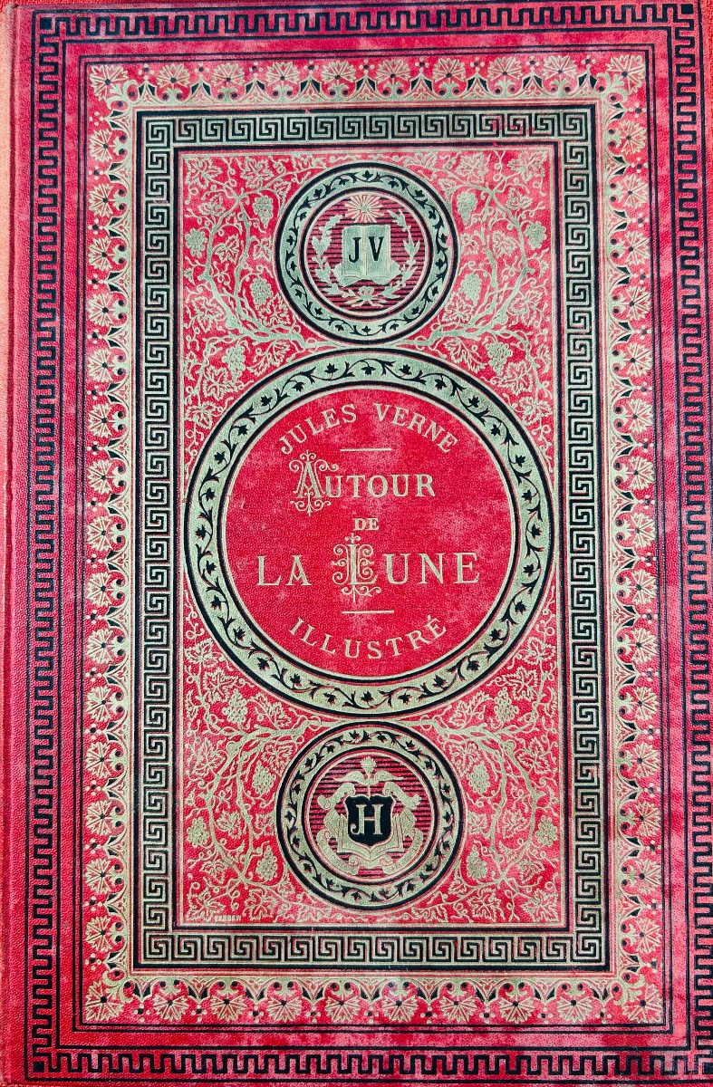 Verne (jules) - Around The Moon. Paris, Hachette, 1888, Hardcover With Initials.-photo-2