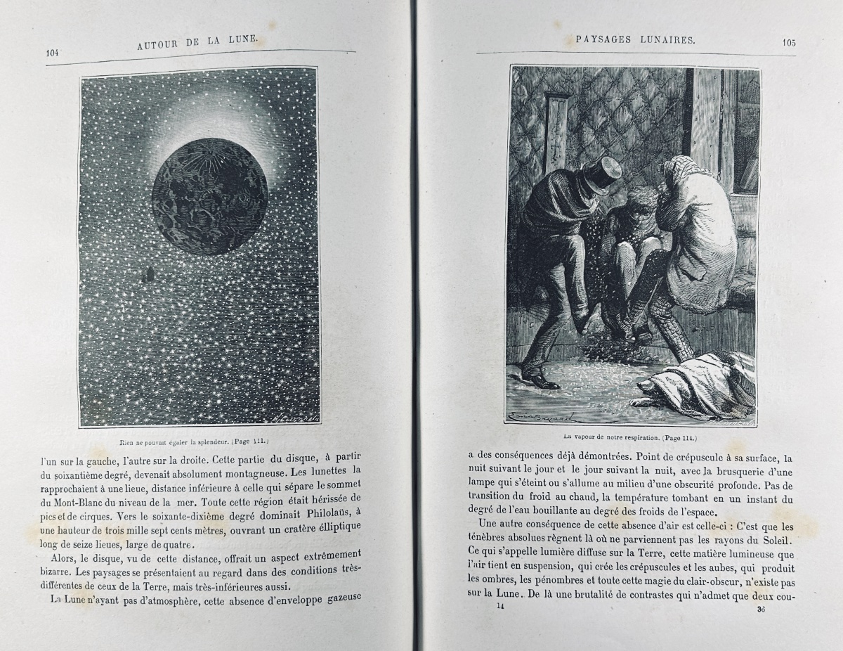 Verne (jules) - Around The Moon. Paris, Hachette, 1888, Hardcover With Initials.-photo-1