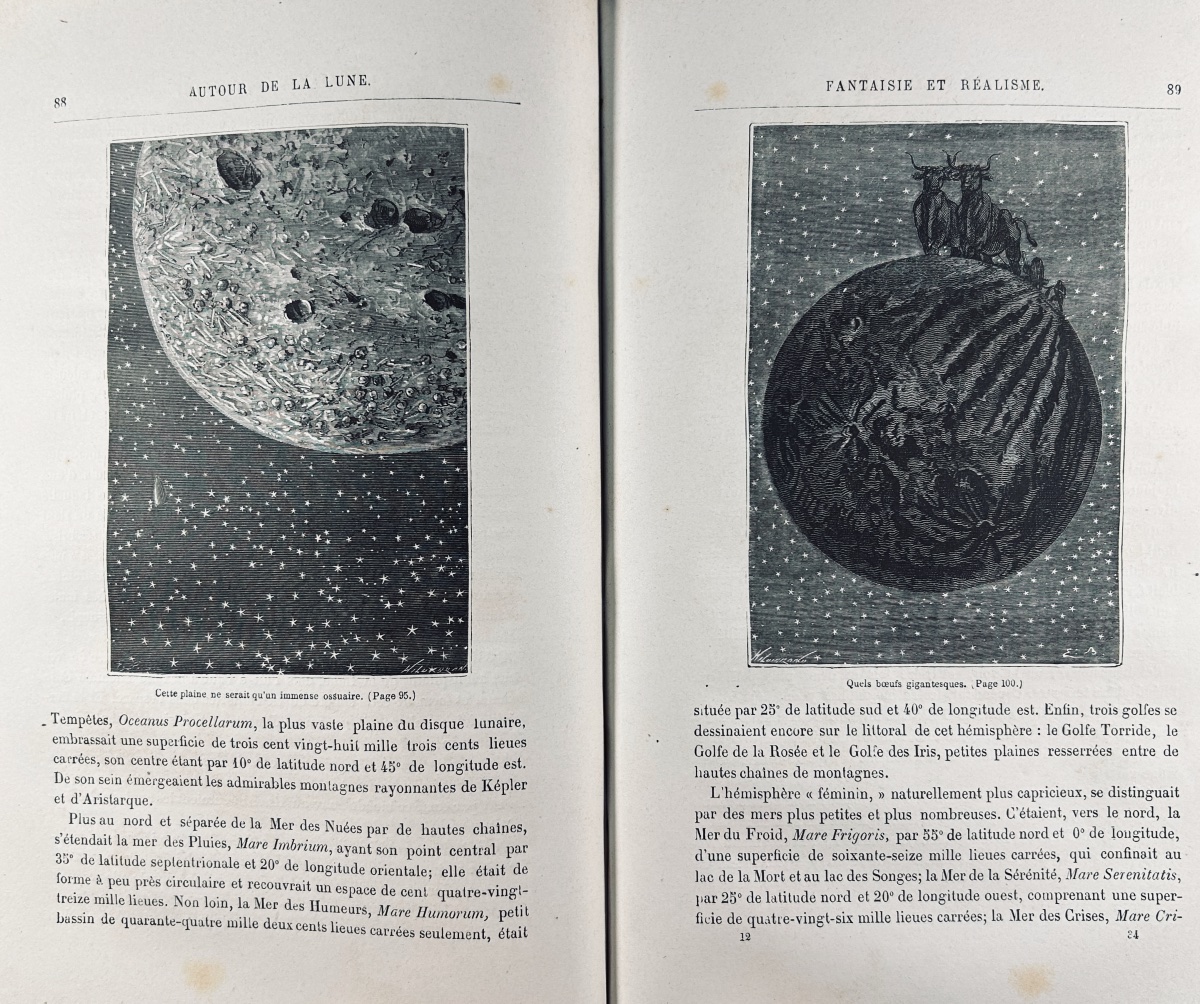 Verne (jules) - Around The Moon. Paris, Hachette, 1888, Hardcover With Initials.-photo-5