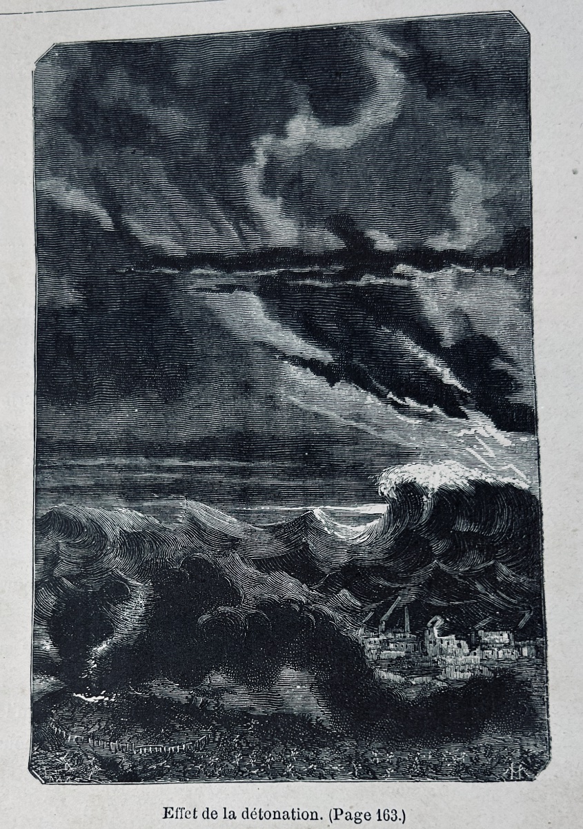 VERNE (Jules) - De la terre à la lune. Paris, Hetzel, 1890, rare cartonnage havane d'éditeur.-photo-3