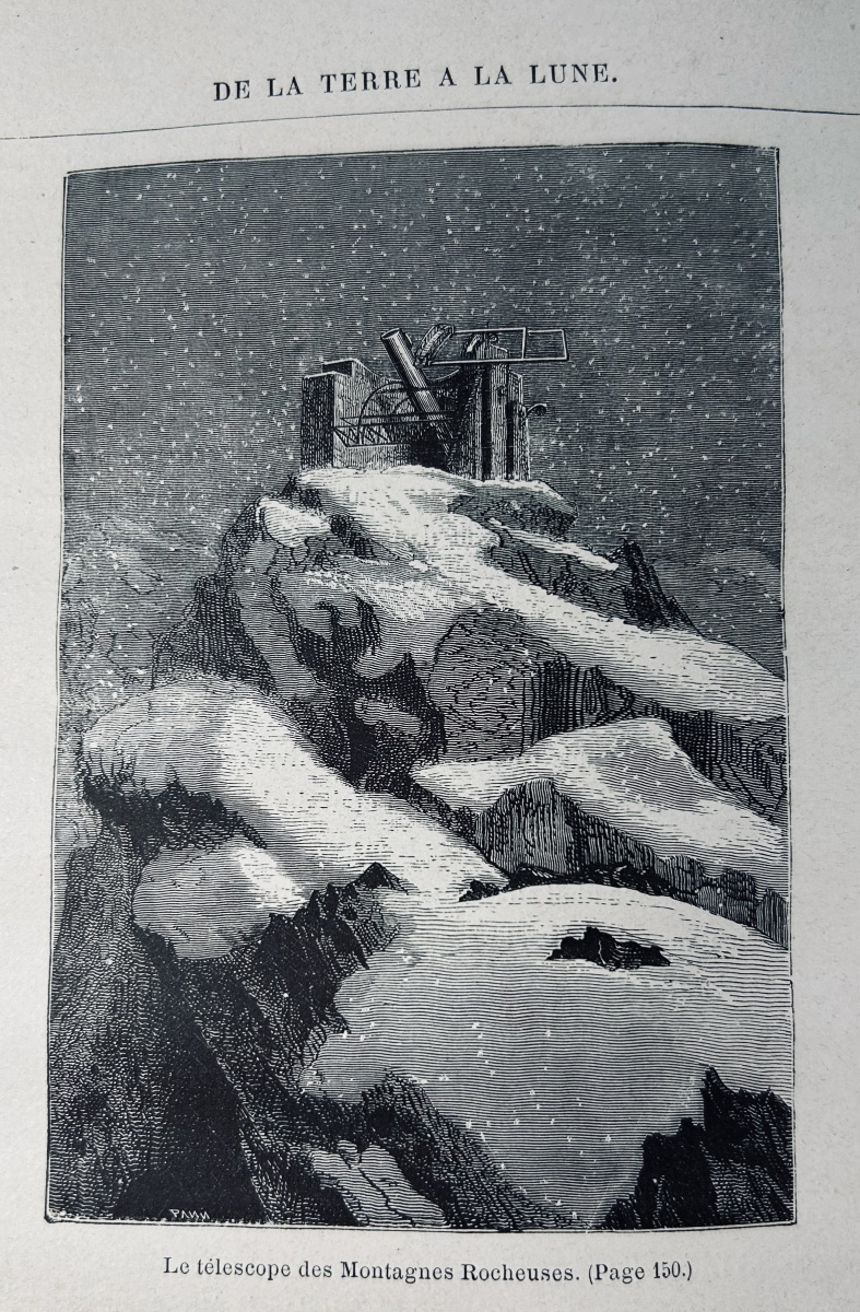 VERNE (Jules) - De la terre à la lune. Paris, Hetzel, 1890, rare cartonnage havane d'éditeur.-photo-5