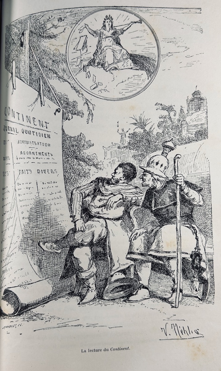 CALVET - Dans mille ans. Delagrave, vers 1890, cartonnage d'éditeur,  illustrations de  Nehlig.-photo-1