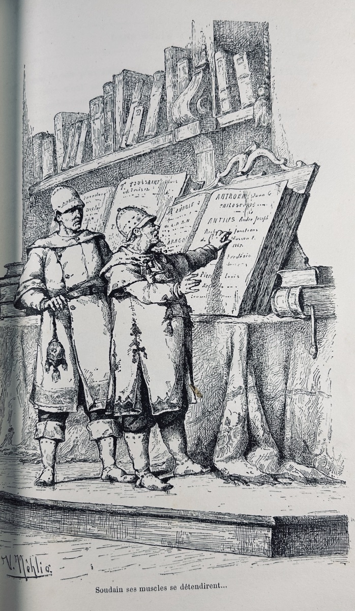 CALVET - Dans mille ans. Delagrave, vers 1890, cartonnage d'éditeur,  illustrations de  Nehlig.-photo-4