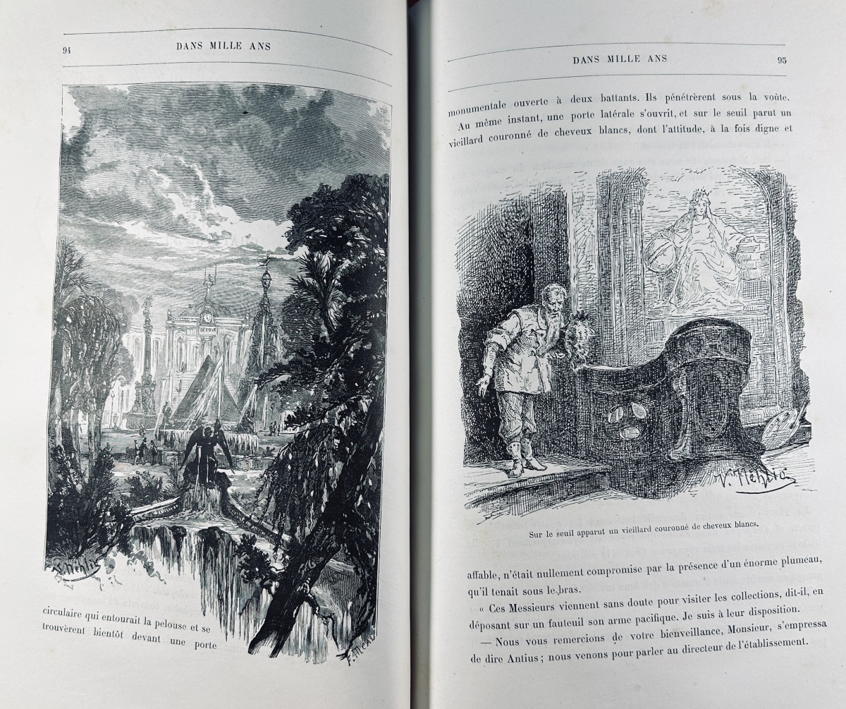 CALVET - Dans mille ans. Delagrave, vers 1890, cartonnage d'éditeur,  illustrations de  Nehlig.-photo-8